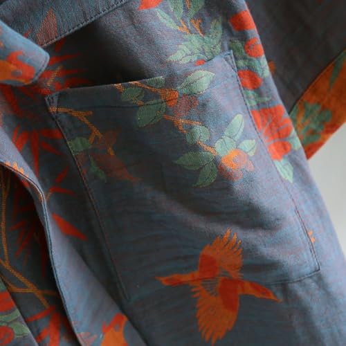 Manga tres cuartos en esta bata de algodón mujer tipo kimono largo 8