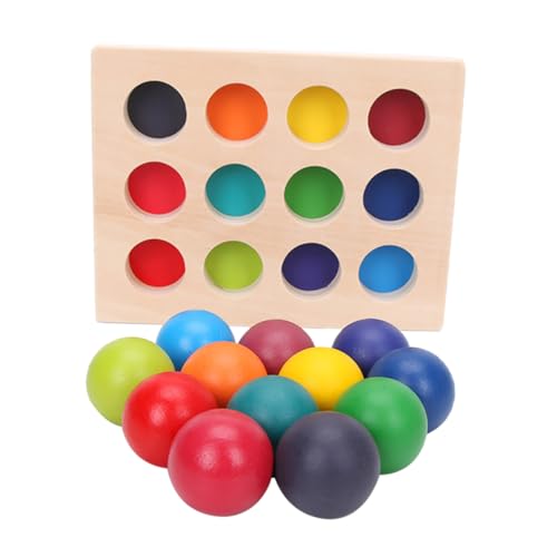 TOYANDONA 1 セット 早期教育木製玩具 色分けゲーム 幼児用スポーツ玩具 色選別機のおもちゃ 初期開発のおもちゃ 子供のスポーツ 木製 カラフルな積み木 の虹の