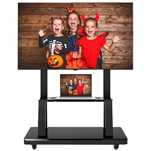 Soporte móvil negro para TV de piso, para TVs 32 a 70 pulgadas miniatura 1