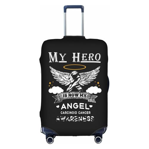 Travel Luggage Cover My Hero Is Now My Angel Carcinoid Cancer Awareness Fashion Washable Baggage Suitcase Protector Fit For Luggage Small