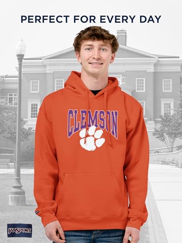 Image of JanSport NCAA Officially Licensed Rival Hoodie, Long Sleeve Unisex Sweatshirt, Cotton-Polyester Blend, Double-Layered Hood