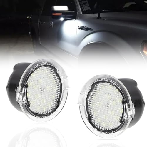 Lámparas LED para espejo lateral Ford F150, 2 piezas blanco
