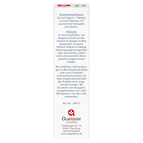 Doppelherz Vitamin K2 + D3 1000 I.E. - Vitamin D und K tragen im Zusammenspiel zum Erhalt gesunder Knochen bei - 120 Mini-Tabletten