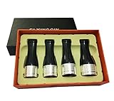FLYINGQIN 4 Sizes Cigar Nozzle Holder Pure Copper Resin Sculpture Pattern Cigar Pipe Set Bright Silver Gold Vintage Silver (Bright Silver)