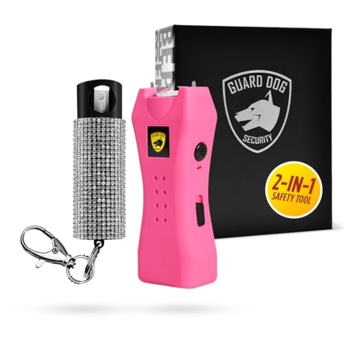 Guard Dog Security Pepper Spray and Stun Gun Flashlight, Rechargeable, Self-Defense Keychain for Women, Pepper Spray and Stun Gun Combo, Personal Security Value Set, Rechargeable Flashlight, 0.5 fl oz