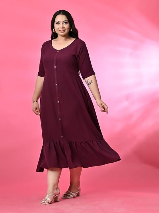 Image of PrettyPlus by Desinoor.com Women's Plus Size Kurta | Ethnic Kurta for Women | Office & Festive Traditional Kurta Firozi