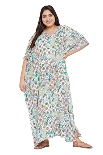 Image of Oussum Women Kaftan Plus Size Polyester Summer Lightweight Caftan Swimsuit Cover Ups Maxi African Mumu Lounge House Dress