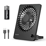 EasyAcc Portable Travel Fan 7-inch, 5200 Battery+ Max 26H Runtime + Step-less Speed Control +...