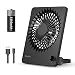 EasyAcc Desk Fan,Rechargeable Personal Battery Fan Portable Mini USB Fan 160° Vertical Rotation Stepless Speed Regulation Table Fan Quiet 2600mAh Battery Powered Fan for Camping Office Outdoor-Black