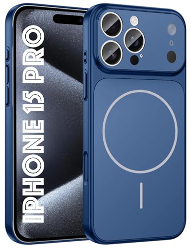Image of SHINESTAR Converter Case for iPhone 15 Pro | Premium Protective Mag-Safe Cover | iPhone 17 Pro / 17 Pro Max Series Style Design | in-Built Camera Guard | Wireless Charging Compatible - Blue