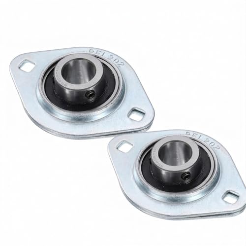 Image of 2 Pack SBPFL202-10 Pillow Block Bearings 5 /8 inch Bore Bearing Units Steel Flange Mounted Bearing Housing (SBPFL202)