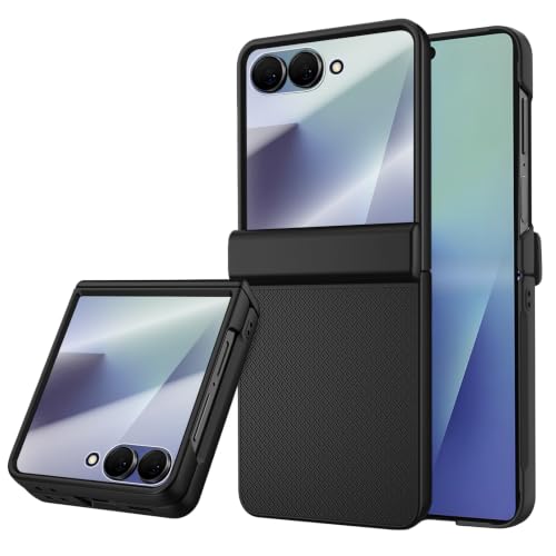 Image of STORMTAL for Samsung Galaxy Z Flip 7 Case with Hinge Protection & Cover Screen Protector, Non-Slip Texture, Scratch Resistant, Shockproof, Rugged Slim Fit Phone Cover for Galaxy Z Flip 7 2025 Black