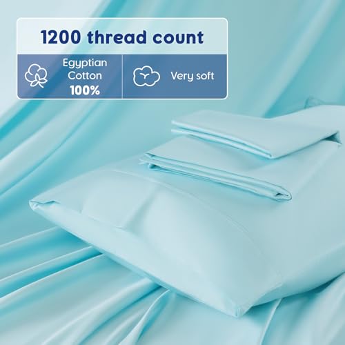Image of SONORO KATE 100% Egyptian Cotton Sheets,1200 Series,King Size