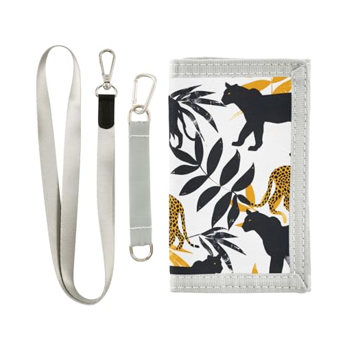 ALAZA Kids Wallets for Boys Girls Toddler Trifold Wallet Children Small Leopards Cheetah Panther with Zipper Coin Pocket