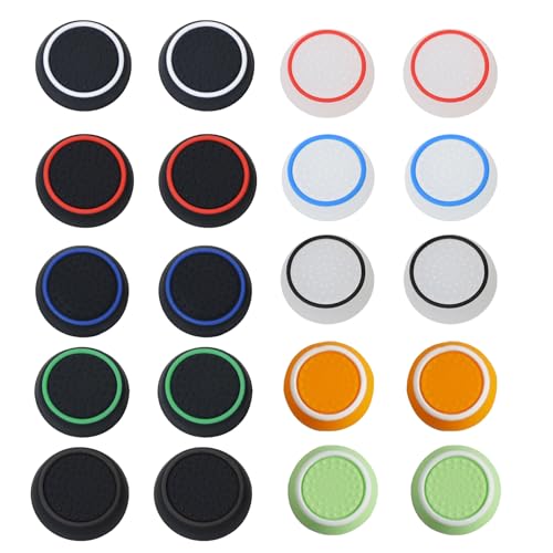 Huoflame 20 Stück Joystick Kappen für PS5 PS4 Xbox Controller - Silikon Thumbstick Grips Caps für bessere Präzision und Komfort - Schützt Joysticks, rutschfest, langlebig - Für PS5 PS4 Xbox One Serie