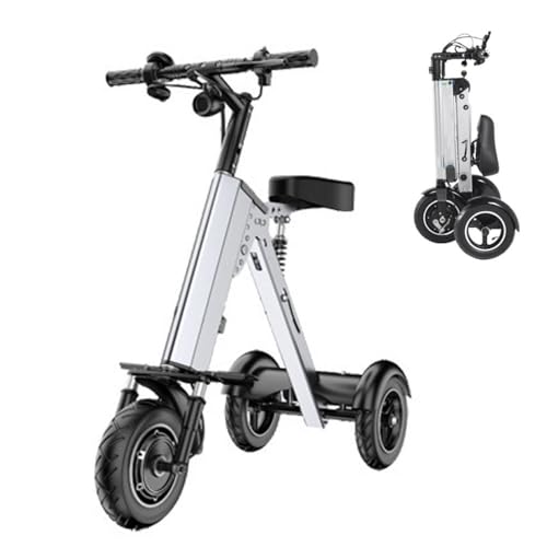 DHMYYXGS Patinete Eléctrico 3 Ruedas para Adultos,Patinete Eléctrico Plegable 3 Ruedas,Patinete Personas Mayores,con Batería Extraíble 36 V Y 7,8 Ah,para Desplazamientos Y Viajes
