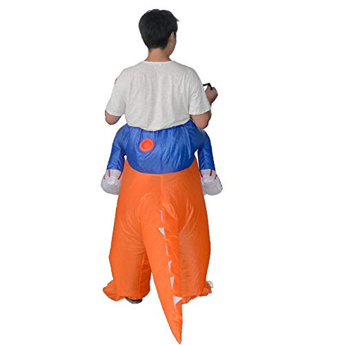 Inflatable Ride on Dinosaur Costume Ride on Dinosaur Costumes Air Blow up Suit party dress Halloween and Christmas Cosplay Adult Size - Thumbnail 4