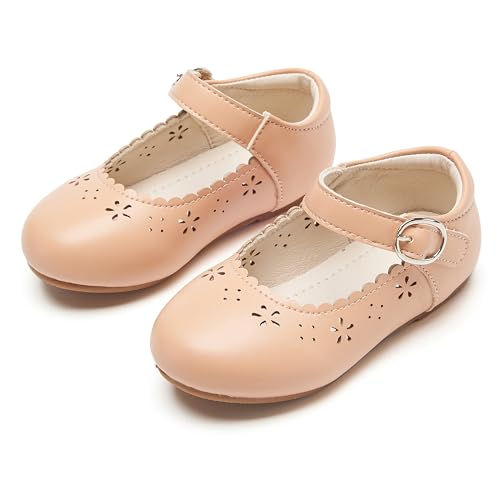 Image of PHIRAMIN Toddler Flower Girl Dress Shoes - Little Girl Mary Janes Flats Wedding