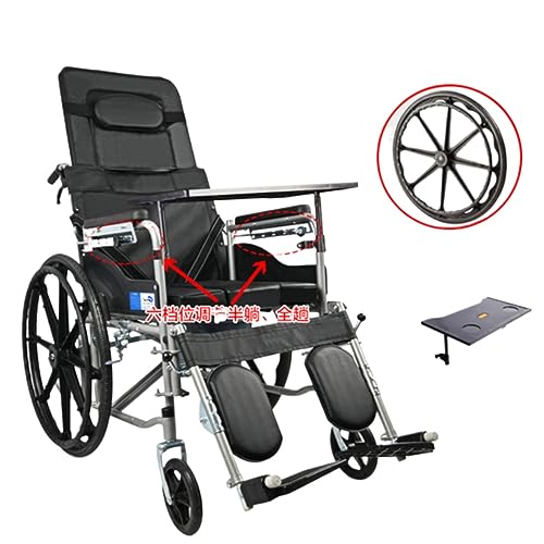 車椅子折りたたみポータブルポータブルトイレ高齢者トロリー高齢者障害者家庭用小型交通機関 (ディープ・パープル)