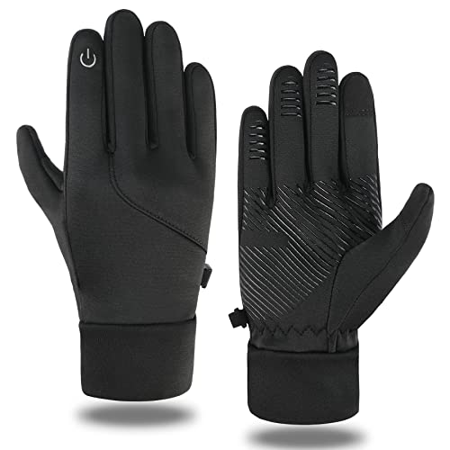 KELOYI Gloves Men's Winter Gloves Women's Touchscreen Cycling Gloves Men's Motorcycle Bicycle Windproof Non-Slip Winter Thermal Gloves Camping Hiking Outdoor Warm Black XL