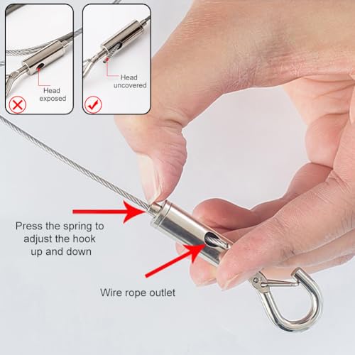 Image of 2Pcs Picture Hanging Wire,Adjustable Mirror Frame Kit Stainless Steel,1mx1.5mmHeavy Duty Mirror Frame Hanging Wire,Metal Wire Rope,for Mirror Hanging,Light Lamp,Basket Flowerpot