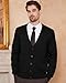 Kallspin Men's Cardigan Sweaters Wool Blend V Neck Button Down Sweaters with Pockets(Black, Medium)