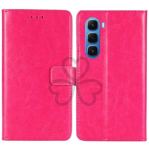 TienJueShi Rosa Book Stand Retro Flip Leather Protector Phone Wallet Gel Cover Etui TPU Silicone Case For Infinix Hot 50 Pro 4G 