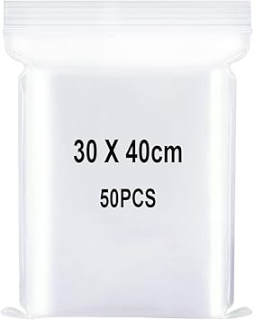 Sacchetti Plastica Richiudibili 40x50 Cm - 30 Pezzi Con Zip, Impermeabili Per Conservazione Abbigliamento E Oggetti - Foto 6