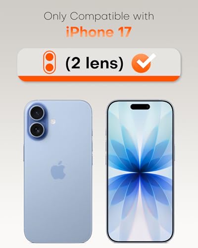 Image of TOCOL Camera Lens Protector for iPhone 17 Tempered Glass HD Individual Scratch Resistant Camera Cover Accessories Case Friendly 2 Pack(Light Blue)
