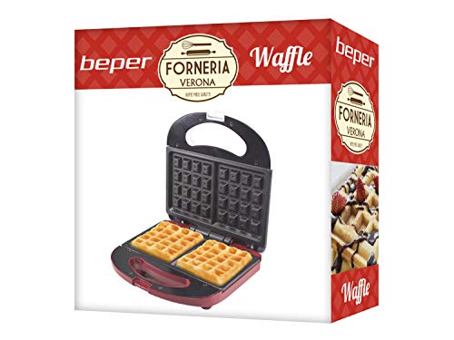 BEPER BT.602H Waffeleisen, 700 W, Kabel mit wärmeisolierendem Griff, Rot/Weiß – Bild 7