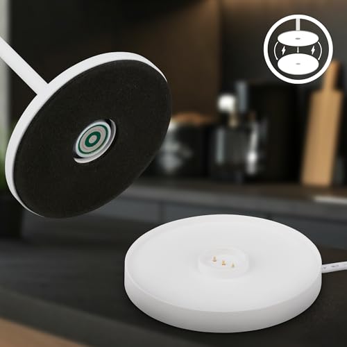 Briloner - Mini Lampada Da Tavolo Led Senza Fili IP44 Con Stazione Di Ricarica, Lampada Ricaricabile Senza Fili, Dimmerabile, 8X20,5 Cm (Dxh), Bianco - 8