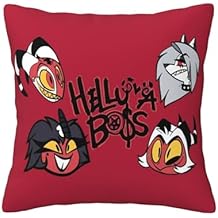 Helluva Boss Throw Pillow Covers 16""X16"" Decorative Soft Pillowcases Home Decor Living Room Cushion Cases for Bed Couch Car, Black