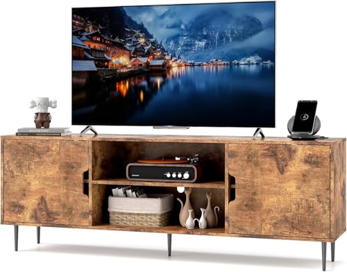 Hodiax TV Stand for 80-Inch TV - Entertainment Center with Power Outlet & Storage for Living Room or Bedroom