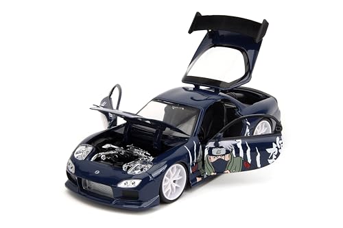 Jada Naruto 1:24 1993 Mazda RX-7 Die-Cast Car y Figura Kakashi 2.75" miniatura 5