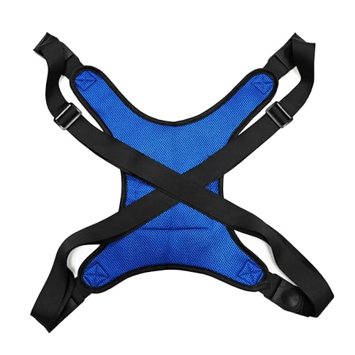Wheelchair Seat Belt for Adults Chest Harness Safety Strap for Elderly & Disabled Torso Support with Adjustable Anti-Slip Restraint Vest Blue
