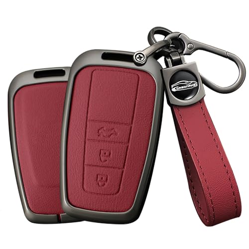 Coque de protection pour clé en métal et cuir rouge - Finition haut de gamme Yaris Land Cruiser
