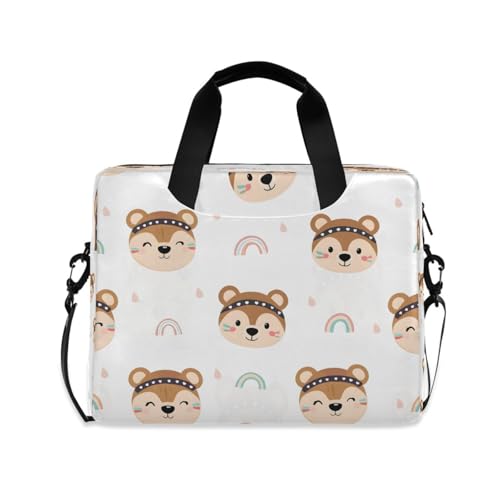 Maletín para laptop tipo mensajero Raccoon arcoíris miniatura 1