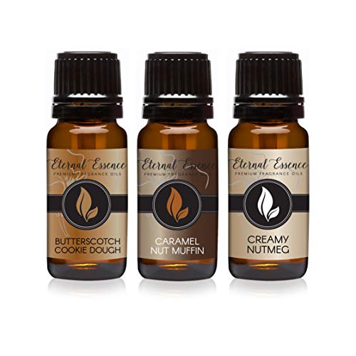 Image of Eternal Essence Oils - Trio (3) - Butterscotch Cookie Dough, Caramel Nut Muffin & Creamy Nutmeg - Premium Fragrance Oil - 10ML