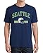 Seattle Football Fan Graphic Shirts for Game Day Outfit Adult Unisex Men's T-Shirt, Navy, XL