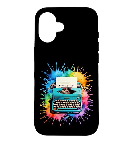 Splash Vintage �^�C�v���C�^�[ ��� �A�[�e�B�X�g �X�}�z�P�[�X iPhone 16 �p