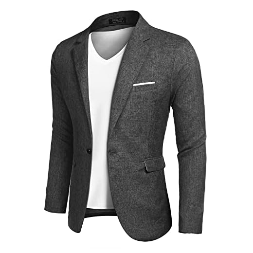 COOFANDY Mens Blazers Slim Fit Casual Blazer Jackets Slim Fit One Button Sports Coat (Black L)