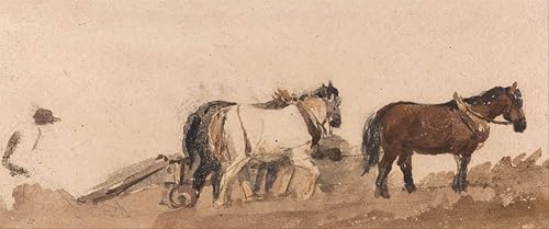 Poster Chevaux de labour Peter De Wint pour grand tableau salon moderne 60x90