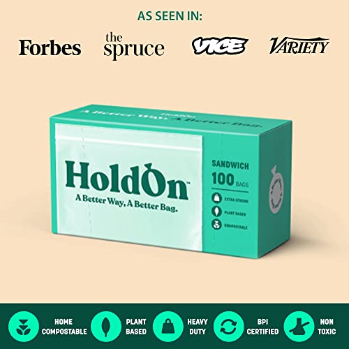 Holdon Zipseal Sandwich Bags - Plant-Based, Food-Safe, And Bpa-Free Zip Seal Bags - Food Storage Bags With Secure Seal For Home & Travel (2-Pack, 200 Bags Total) #TOP1