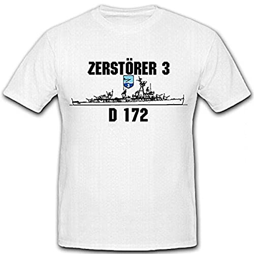 T-shirt Destroyer 3 D172 Fletcher Class Marine Bundeswehr Blanc 3XL