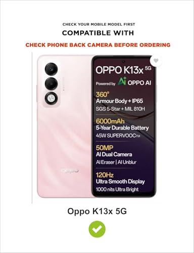 Image of SBMS Silicone Back Cover Case for Oppo K13x 5G | Soft Micro-Fibre Lining Inside | Magsafe Print On Back Side Camera Protection Bump | Shockproof Case for Oppo K13x 5G (Magsafe Print Big Black)