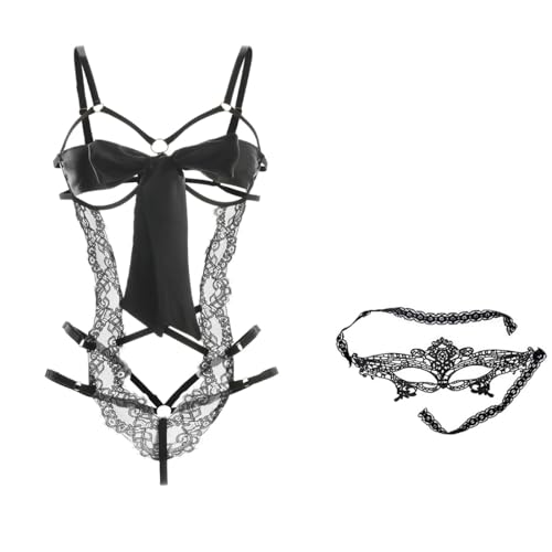 Lingerie Sexy Femme Coquine Hot Tenue Sexy Pute Lingerie et Vêtements Body érotique Translucide avec Porte-jarretelles, Ensemble de Lingerie avec Vêtements...