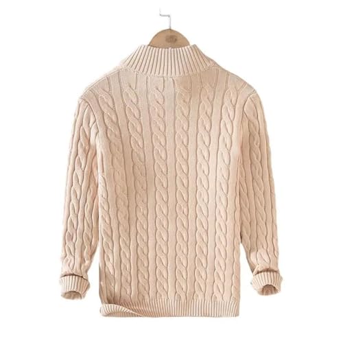 Hgvcfcv Men Pullover Sweater Men's Stand Collar Half Zip Cotton Thickened Knit Clothes2
