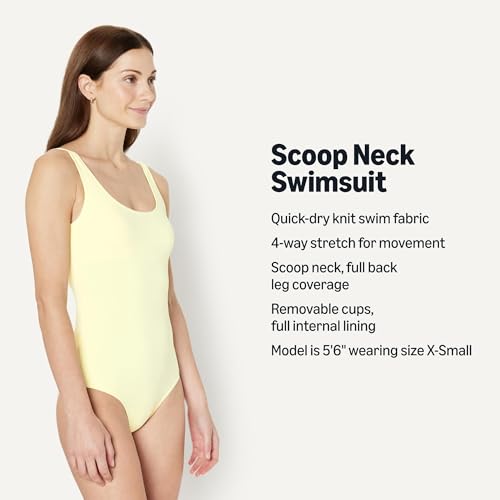 Image of Amazon Essentials Women's One-Piece Scoop Neck Coverage Swimsuit (Available in Plus Size)