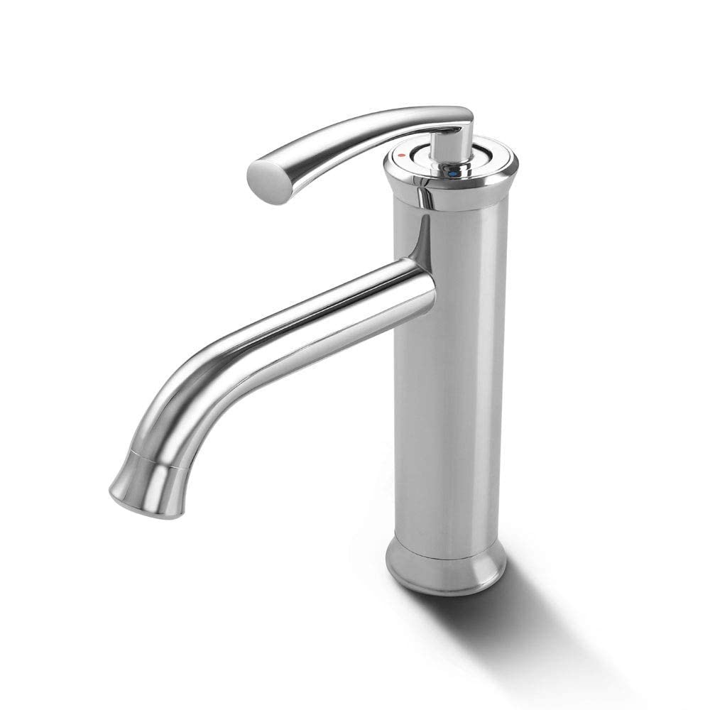 Grifos de Cocina Grifo (Agua) Grifo ； Grifo ； Grifo Todo de Cobre Grifo Monomando Corto para Lavabo Baño Mueble de baño Agua fría y Caliente Lavabo de un Solo Orificio (Extensor)