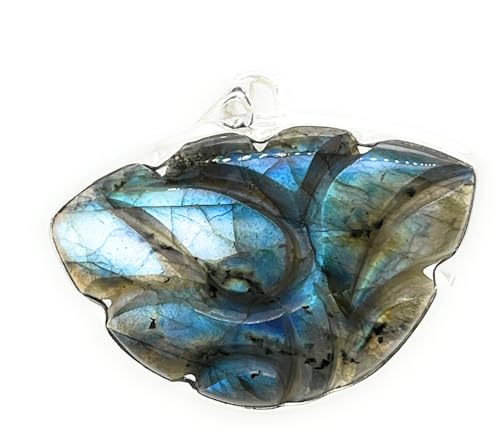 Natural Carved Blue Labradorite 925...